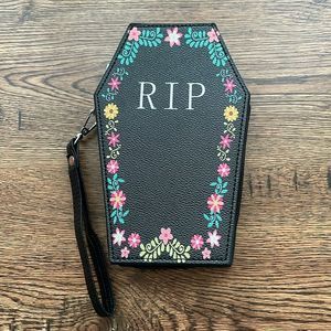 Sugar Skull Coffin Shaped Wallet/Wristlet